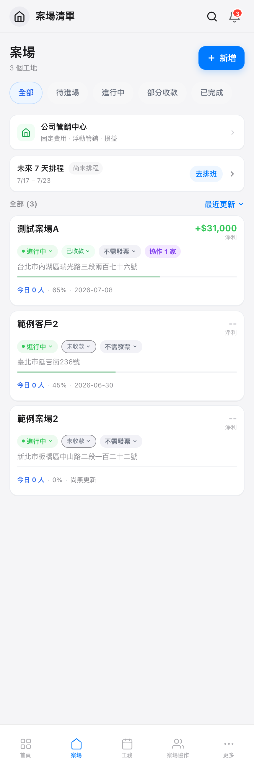 案場列表